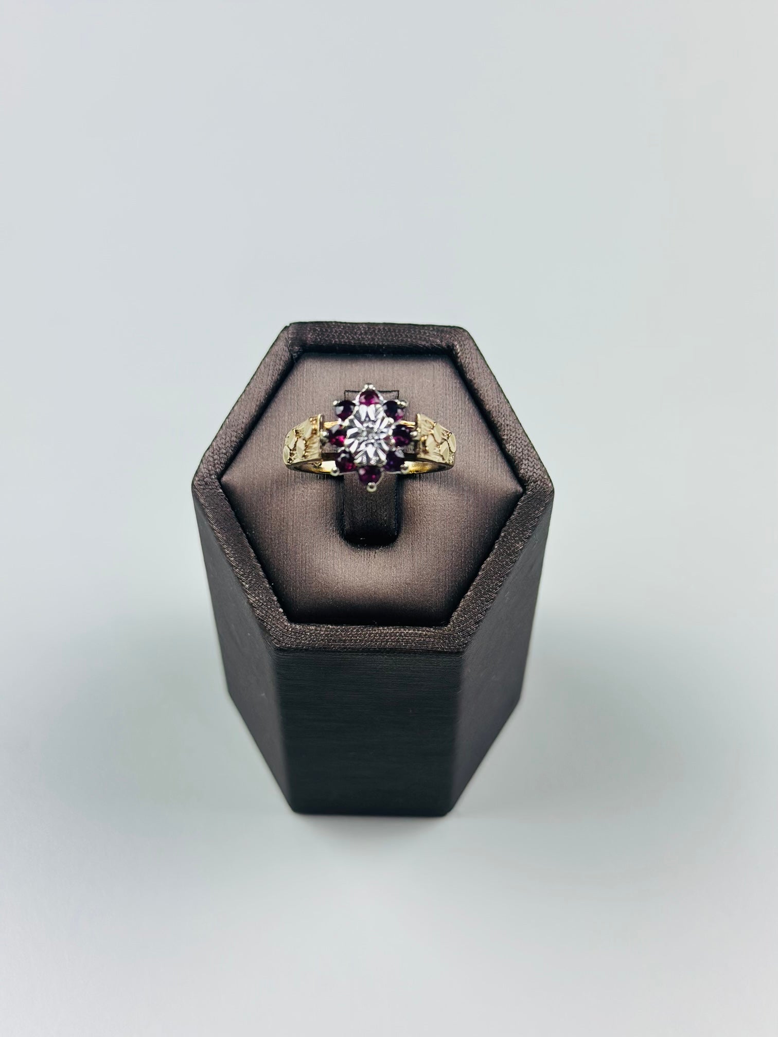 Ruby Diamond Ring 9ct Yellow Gold , Hallmarked And Antique