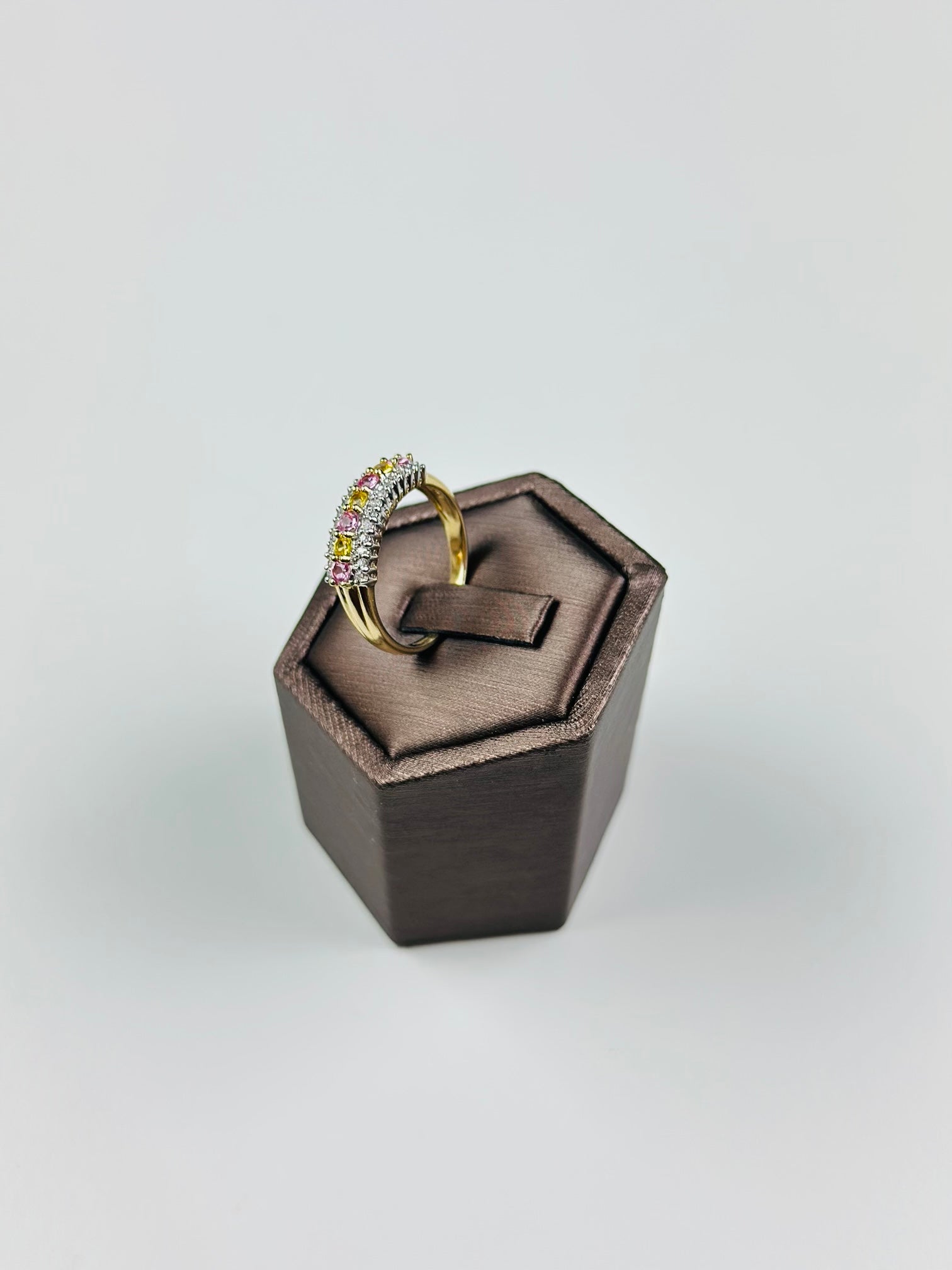 sapphire and diamond ring Multicolor Sapphires , Hallmarked 375 Yellow Gold
