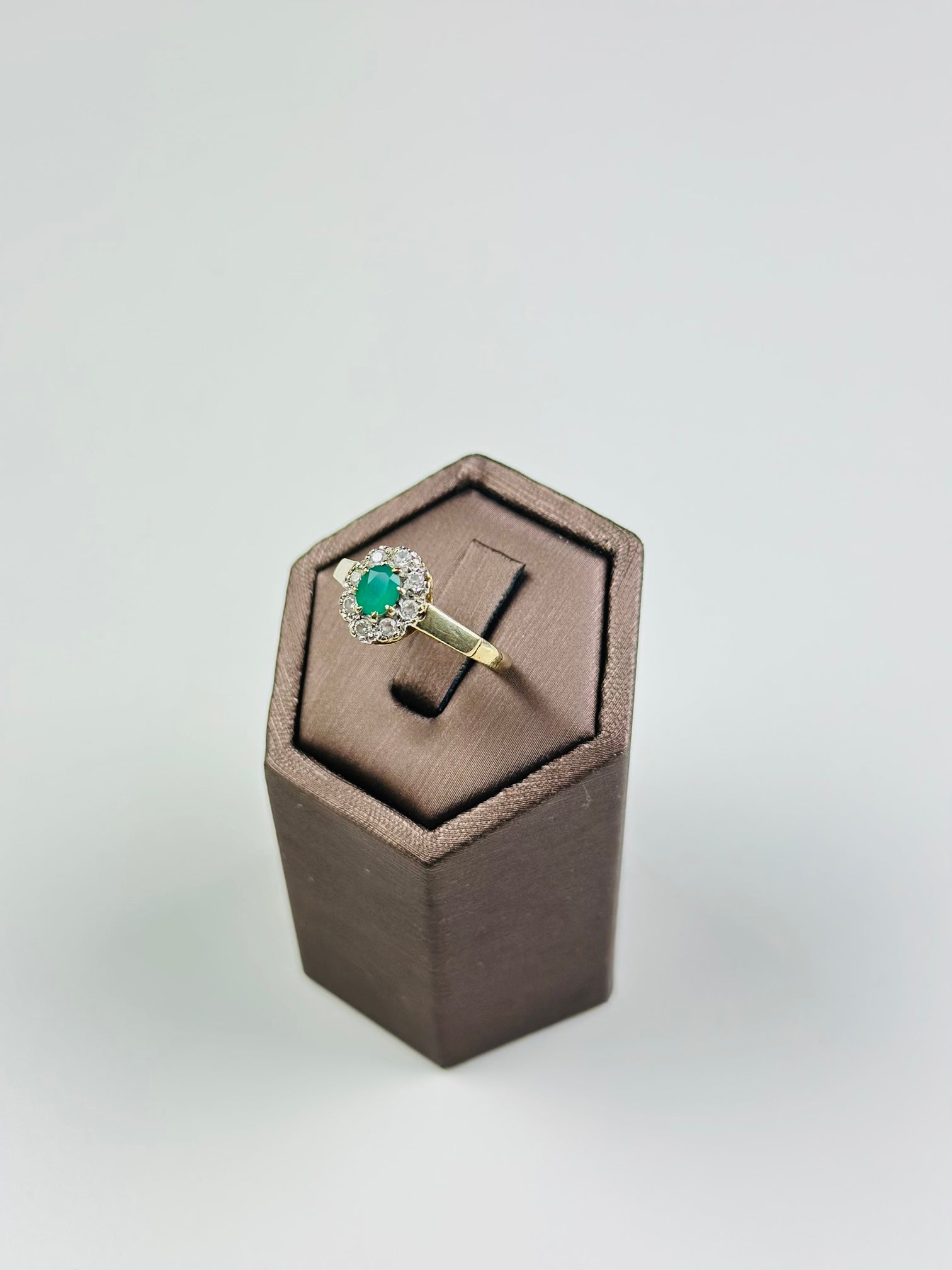 9ct yellow gold emerald ring used with Moisanite And Hallmarked