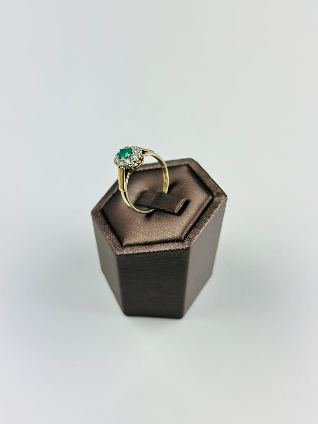 9ct yellow gold emerald ring used with Moisanite And Hallmarked