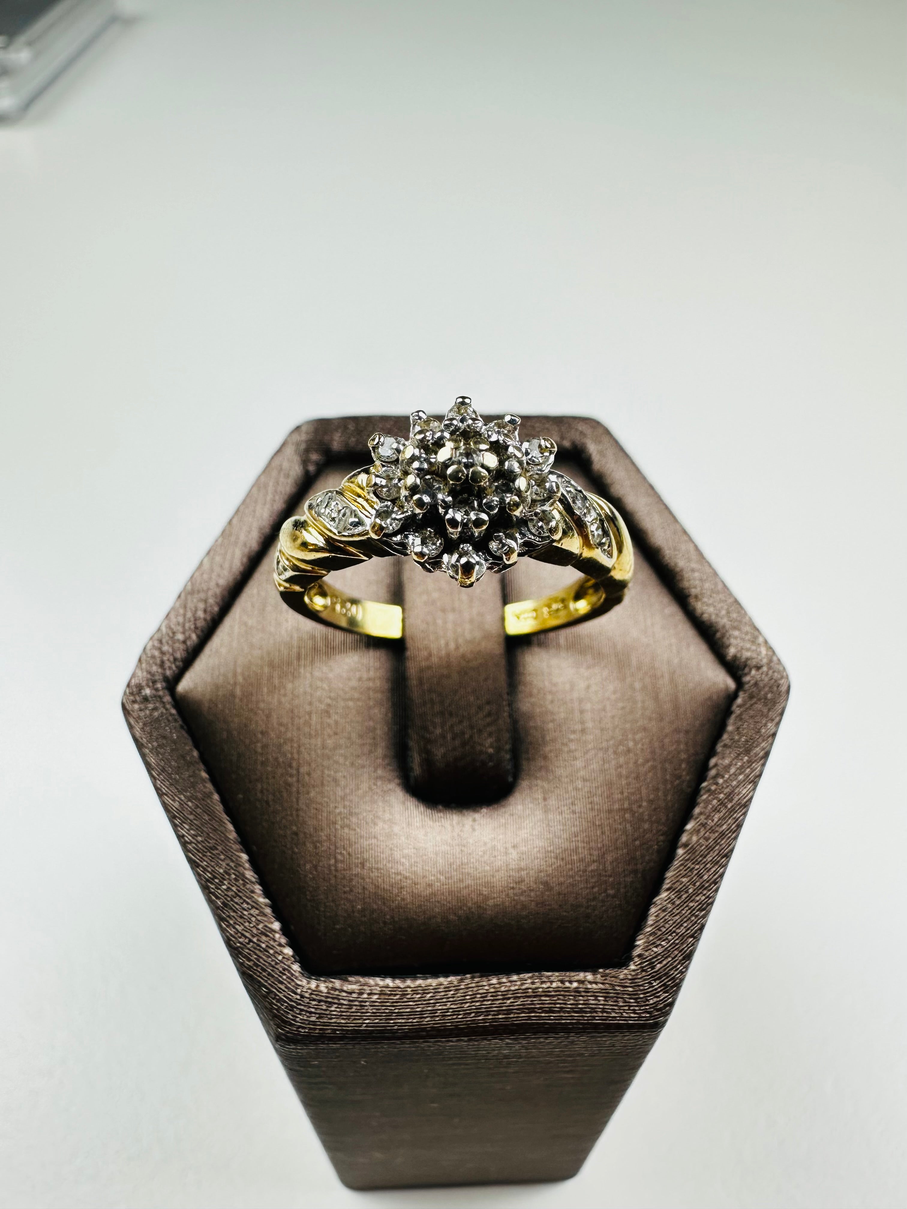 Diamond Ring 9ct gold , Natural Not Treated , , Size 9
