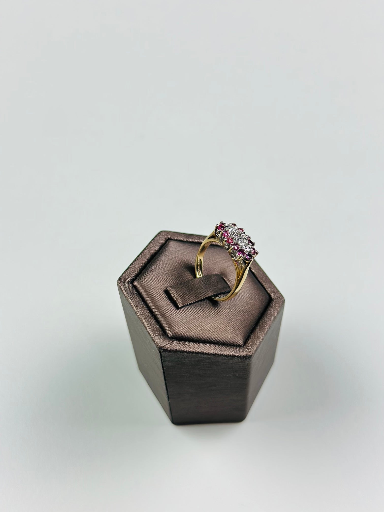 ruby and diamond ring  9ct Yellow Gold , Vintage And Hallmarked
