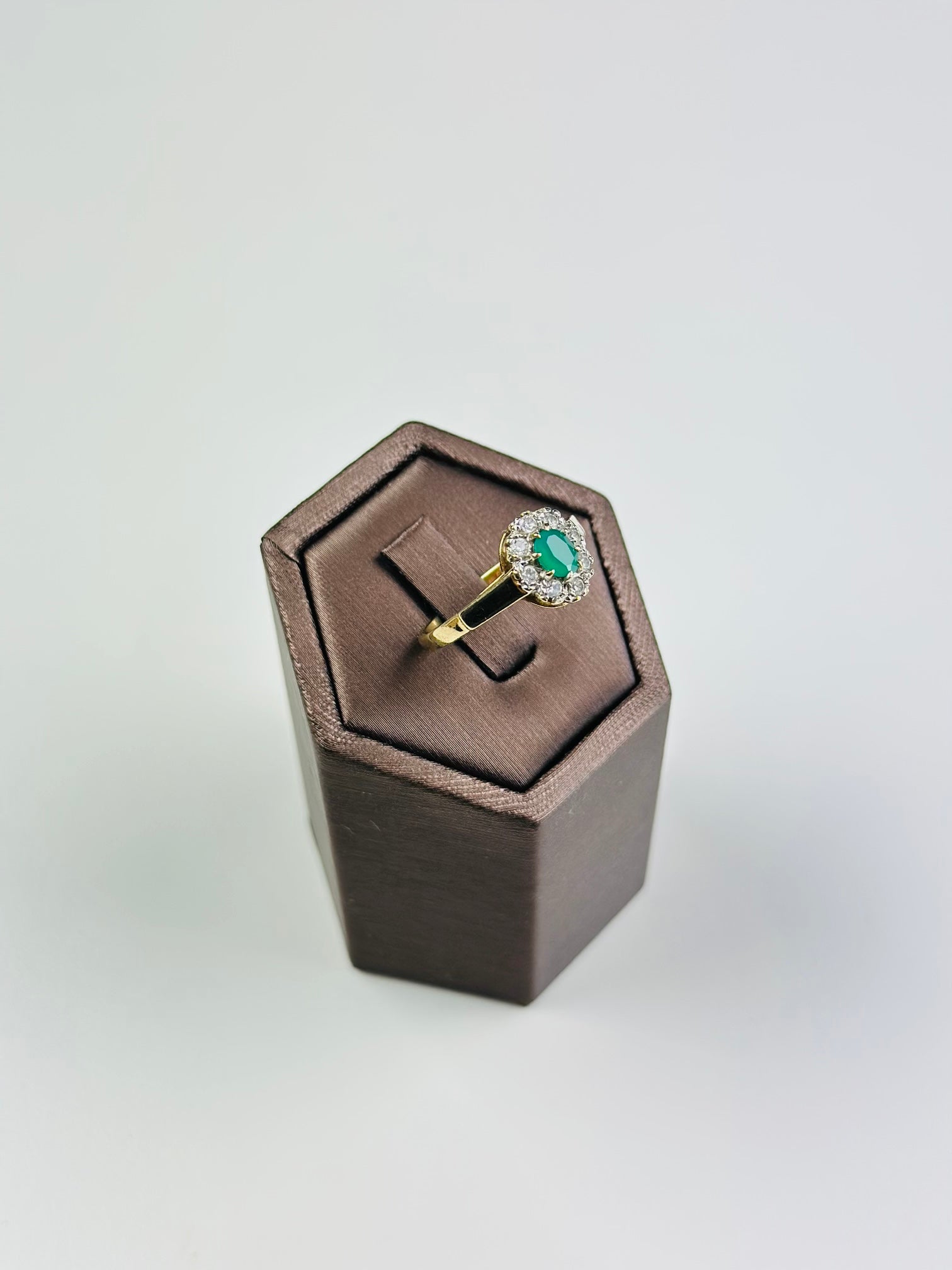 9ct yellow gold emerald ring used with Moisanite And Hallmarked