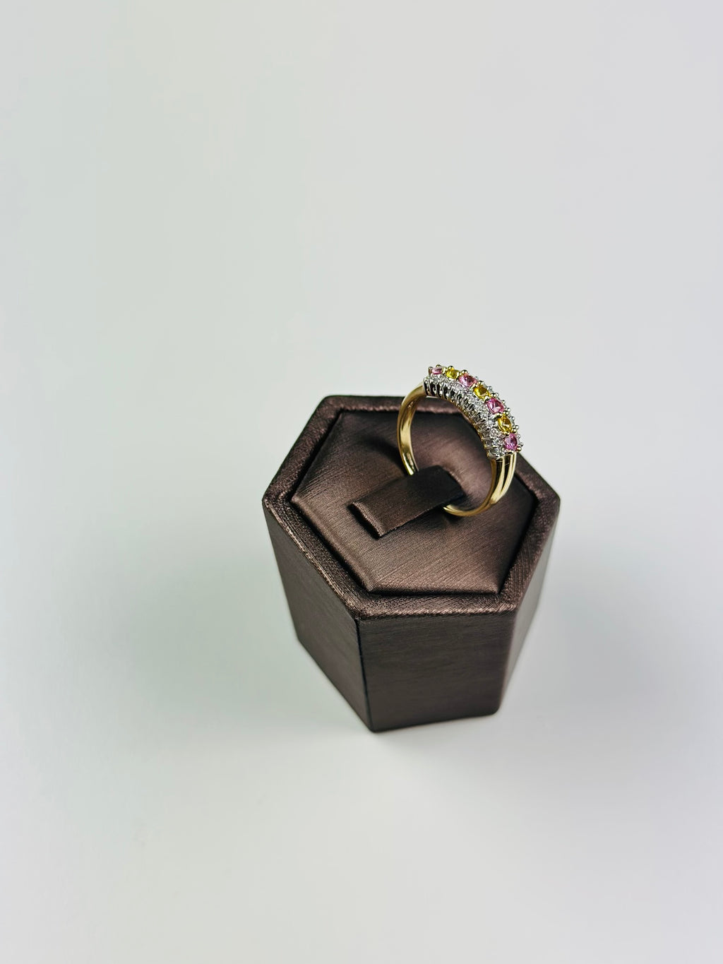 sapphire and diamond ring Multicolor Sapphires , Hallmarked 375 Yellow Gold