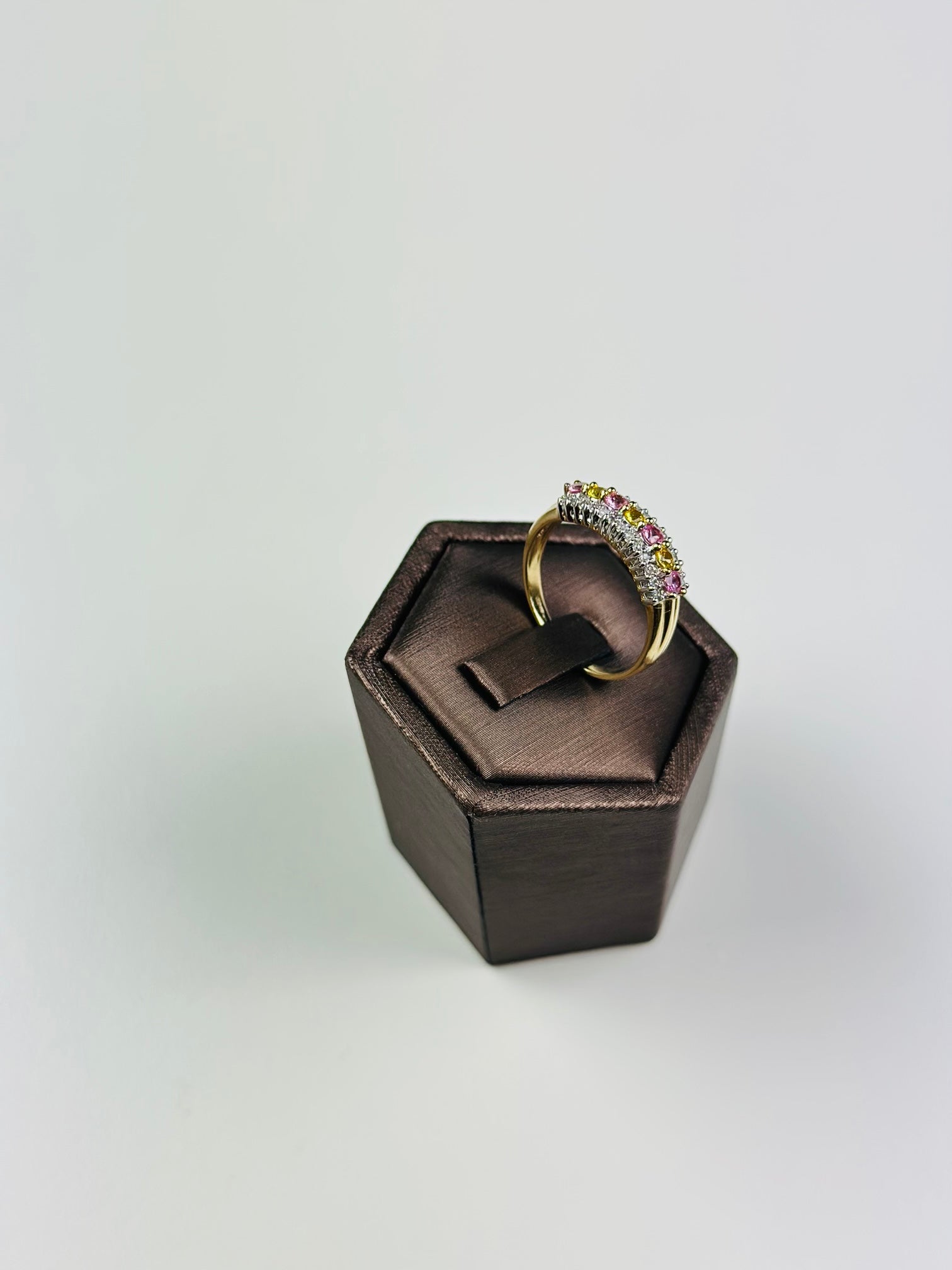 sapphire and diamond ring Multicolor Sapphires , Hallmarked 375 Yellow Gold