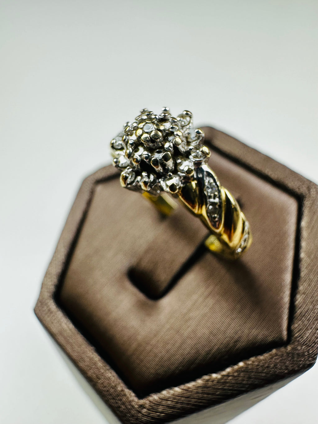 Diamond Ring 9ct gold , Natural Not Treated , , Size 9