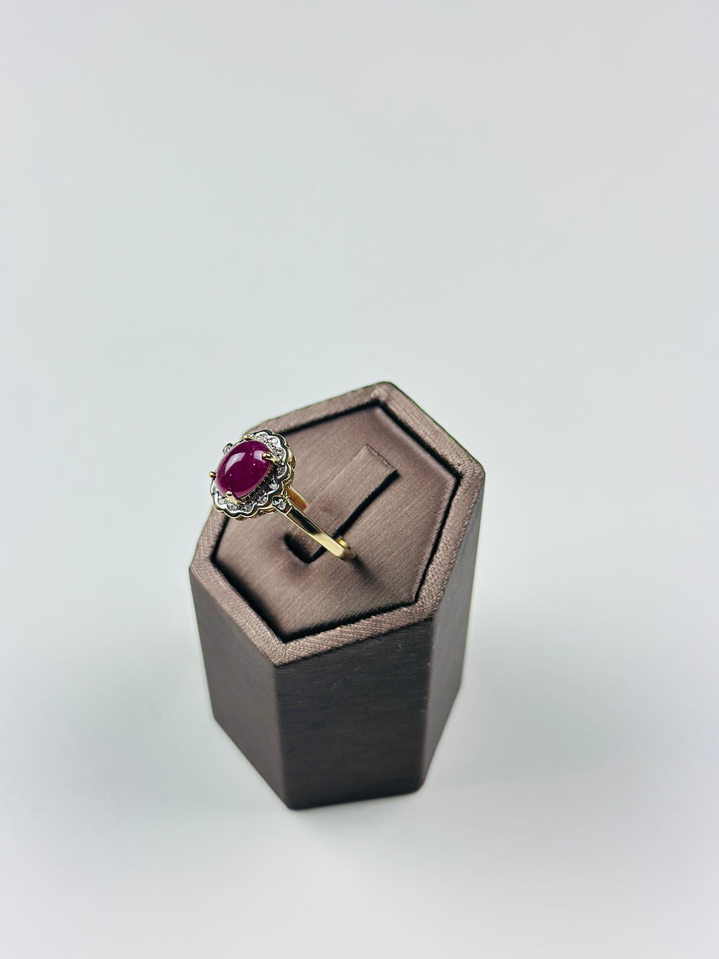 ruby and diamond ring vintage 9ct Gold , Hallmarked And Natural Ruby