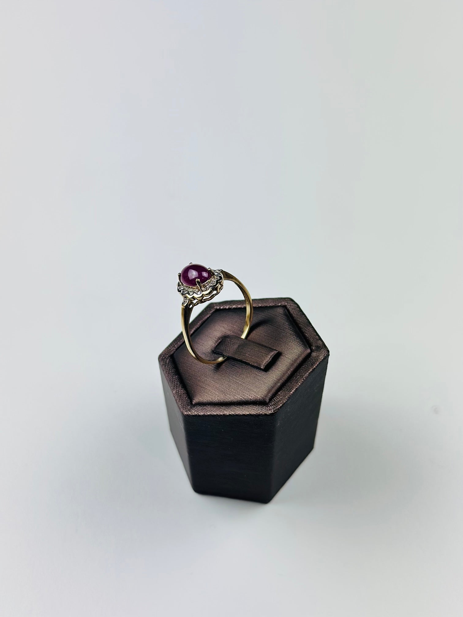 ruby and diamond ring vintage 9ct Gold , Hallmarked And Natural Ruby