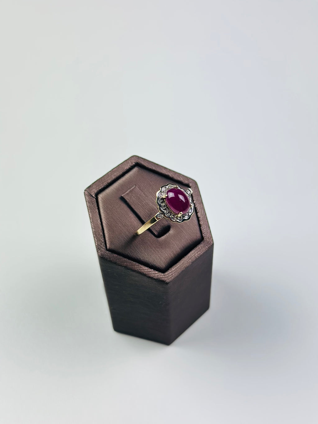 ruby and diamond ring vintage 9ct Gold , Hallmarked And Natural Ruby
