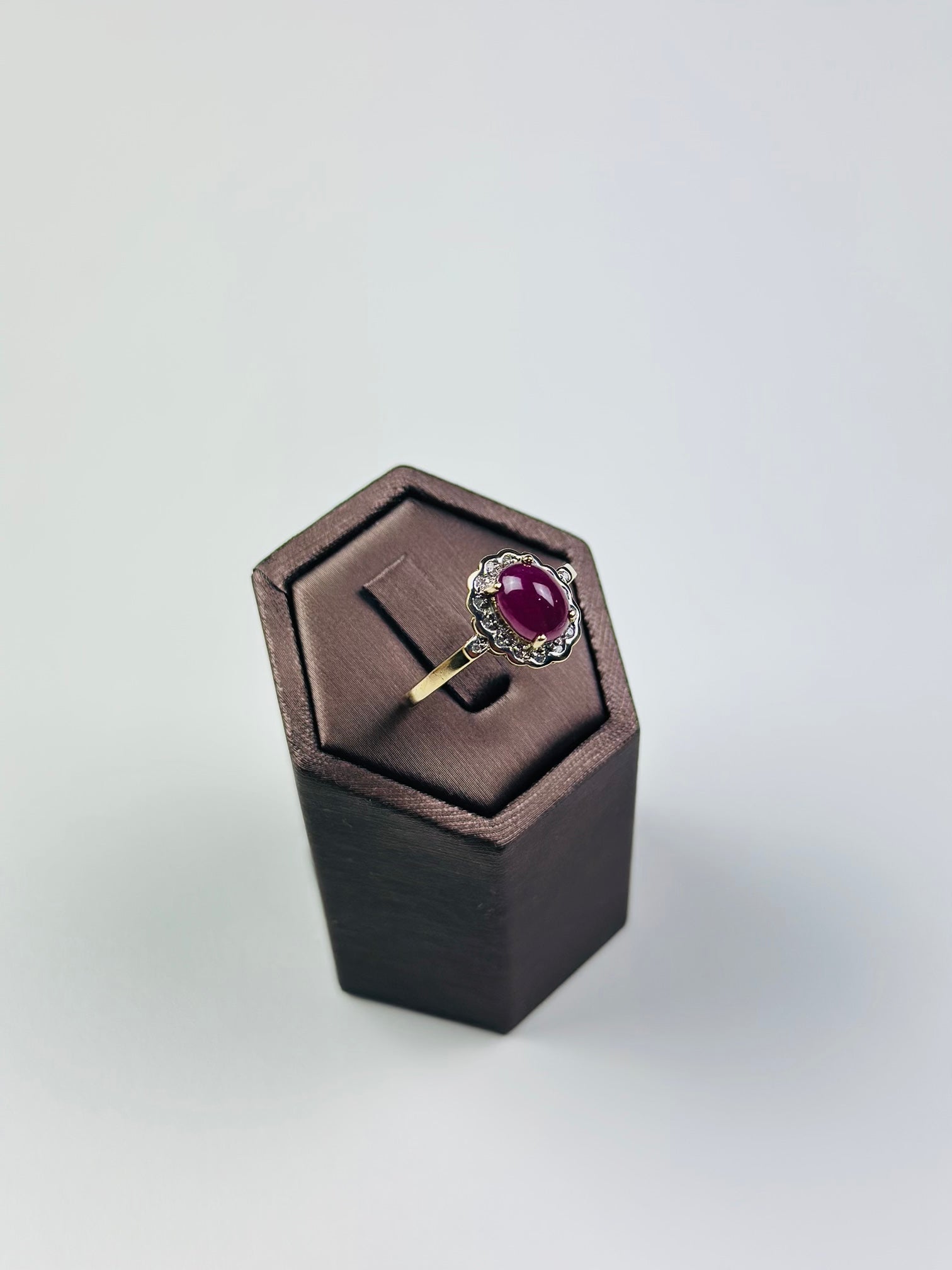 ruby and diamond ring vintage 9ct Gold , Hallmarked And Natural Ruby