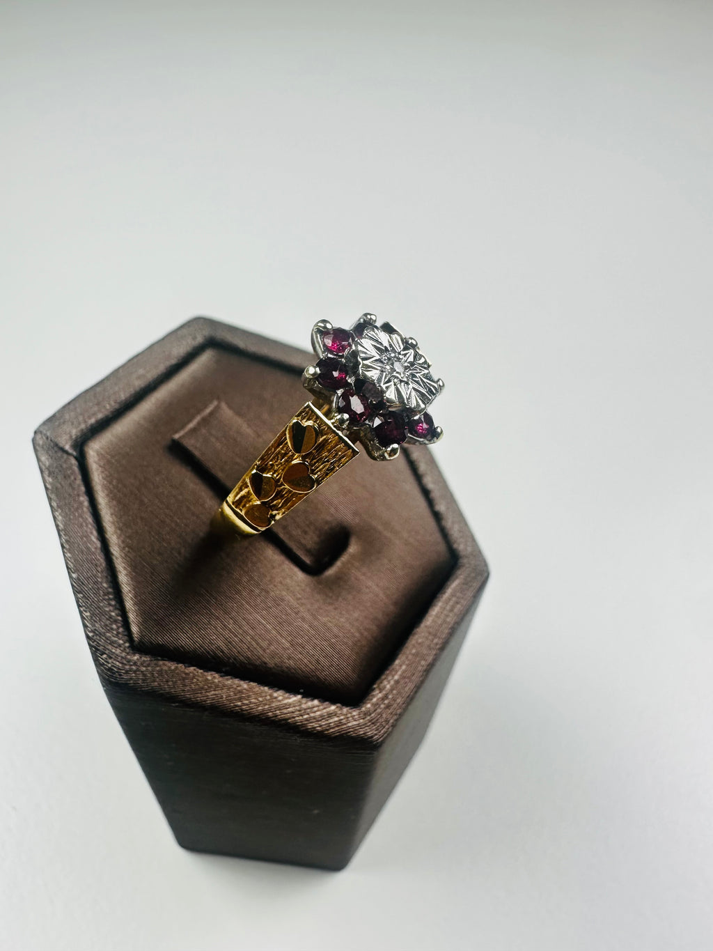 Ruby Diamond Ring 9ct Yellow Gold , Hallmarked And Antique