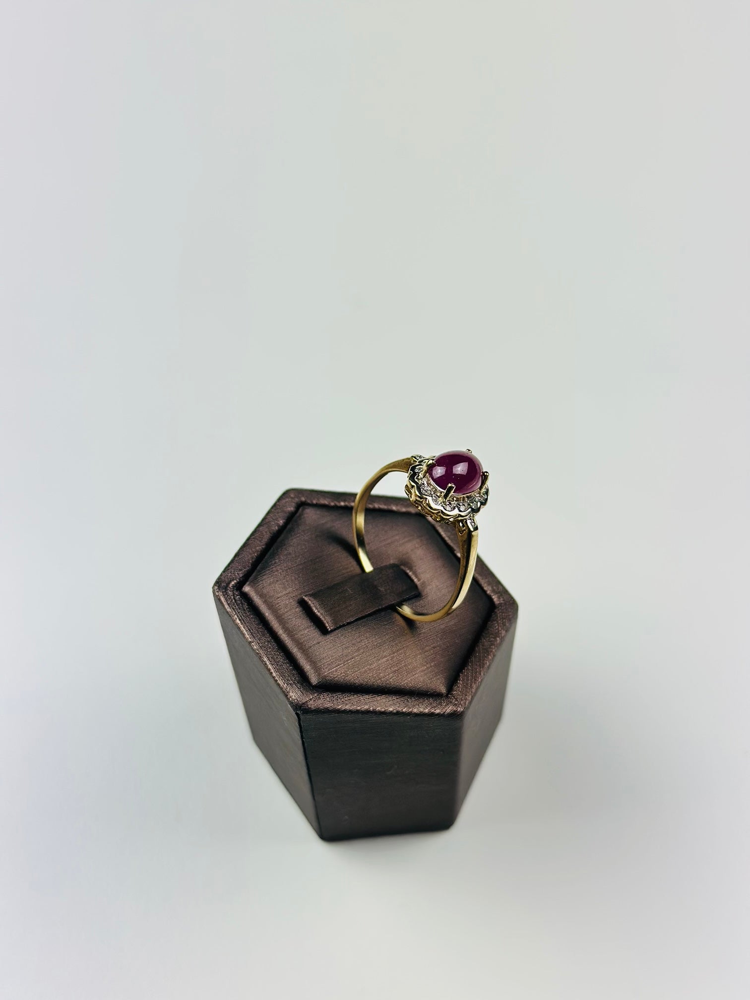 ruby and diamond ring vintage 9ct Gold , Hallmarked And Natural Ruby