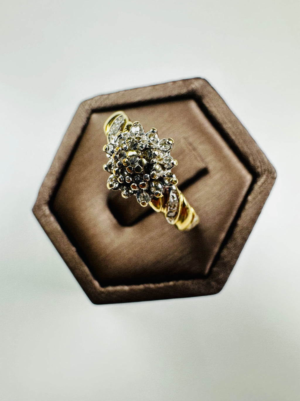 Diamond Ring 9ct gold , Natural Not Treated , , Size 9