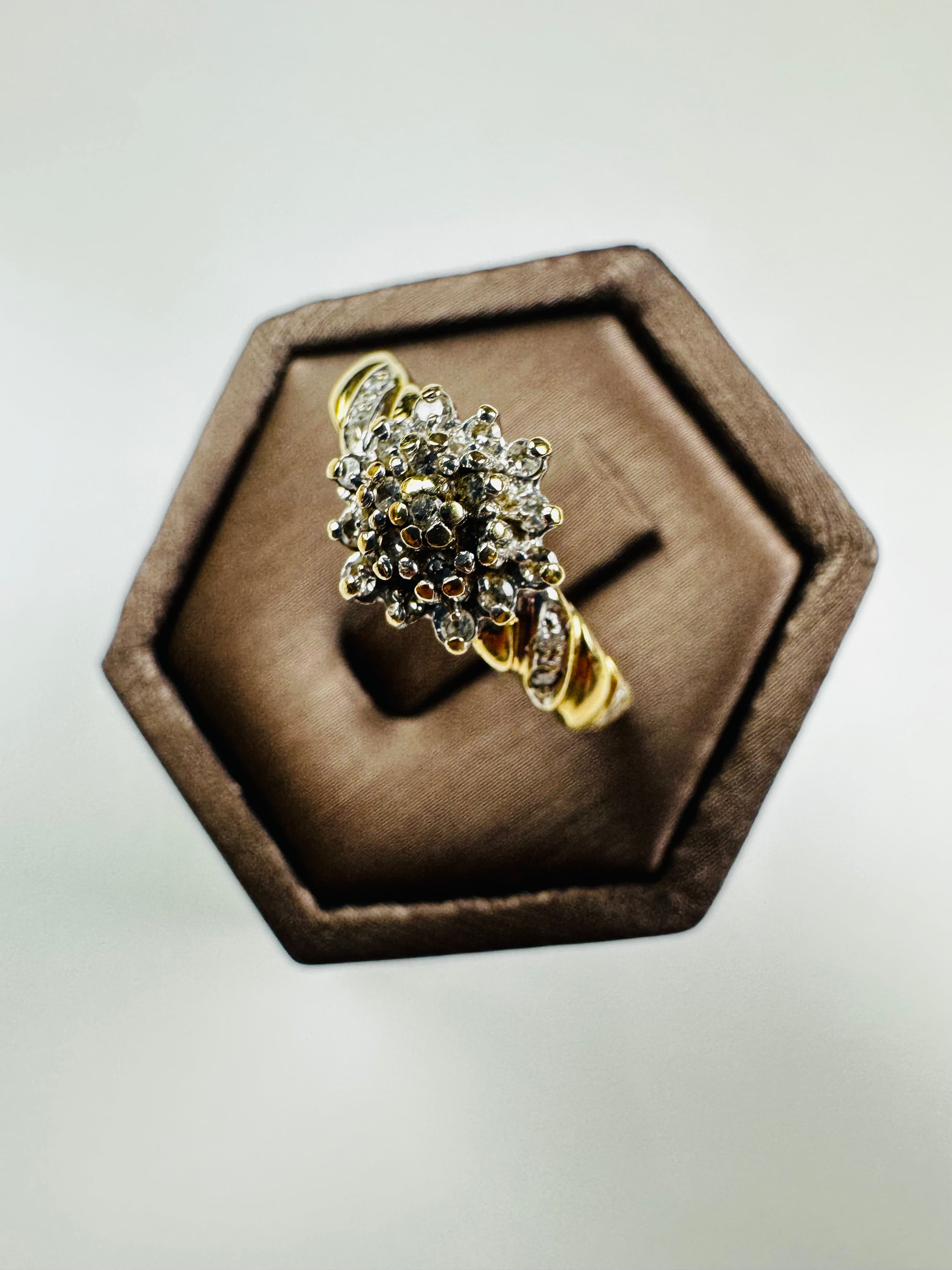 Diamond Ring 9ct gold , Natural Not Treated , , Size 9