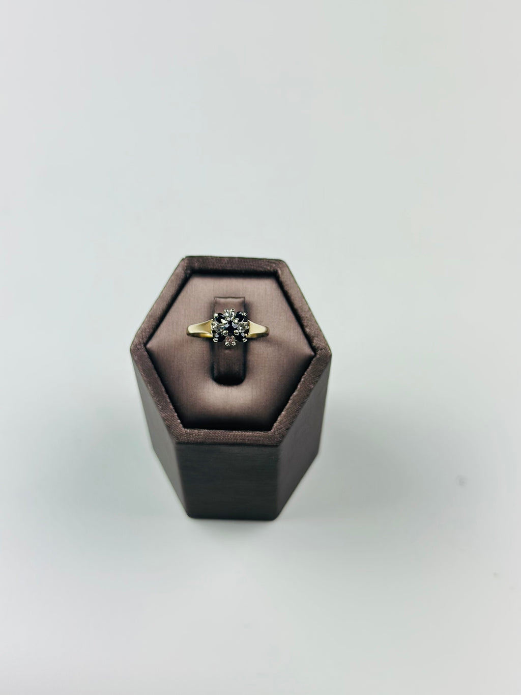 Sapphire Diamond Ring 9ct Gold Antique , Natural Gemstones And Tested Diamonds